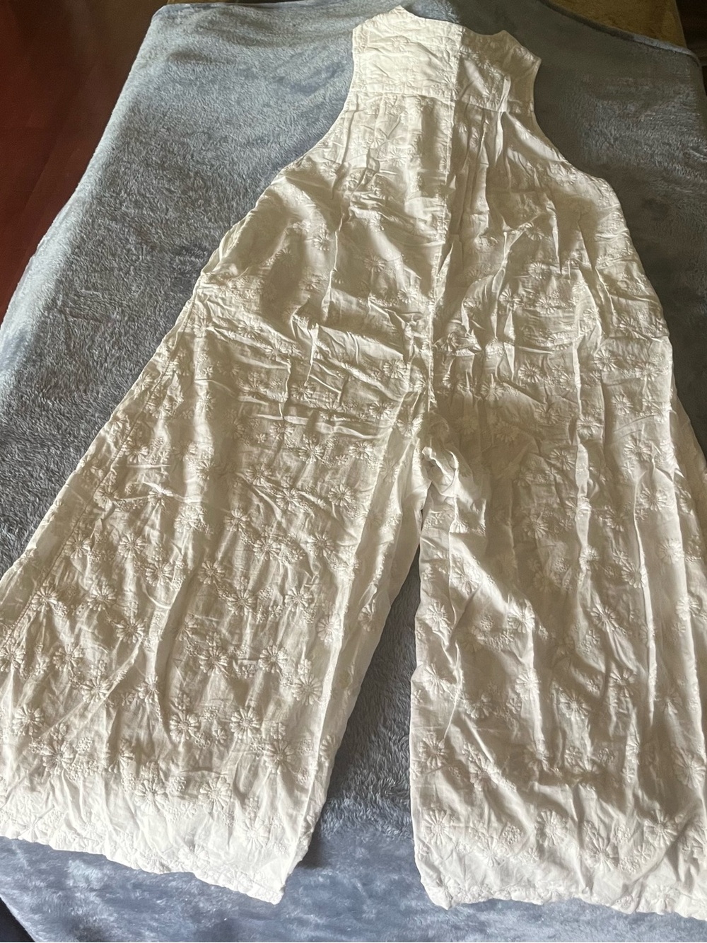 Free People White Wide-Leg Linen Jumpsuit - Picture 3 of 6